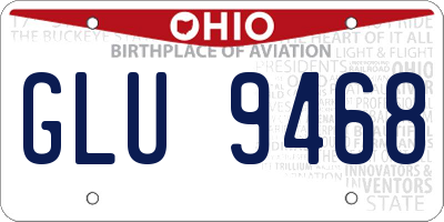 OH license plate GLU9468