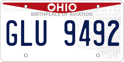 OH license plate GLU9492