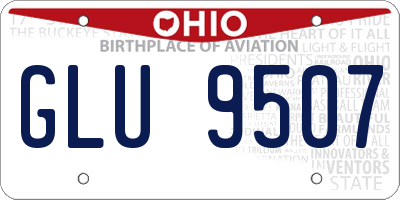 OH license plate GLU9507