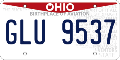 OH license plate GLU9537