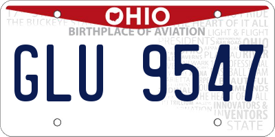 OH license plate GLU9547