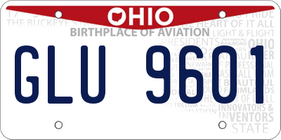 OH license plate GLU9601