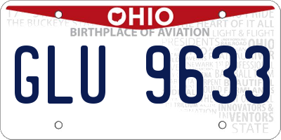OH license plate GLU9633