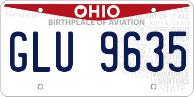 OH license plate GLU9635