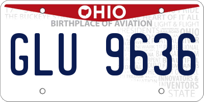 OH license plate GLU9636