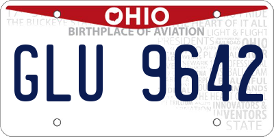 OH license plate GLU9642