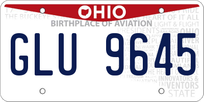 OH license plate GLU9645