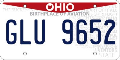 OH license plate GLU9652