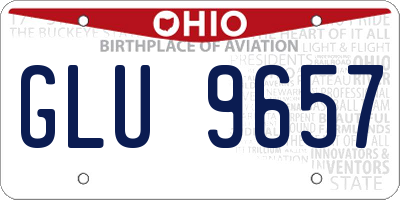 OH license plate GLU9657
