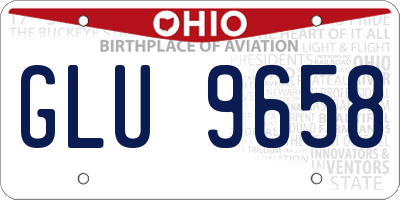 OH license plate GLU9658