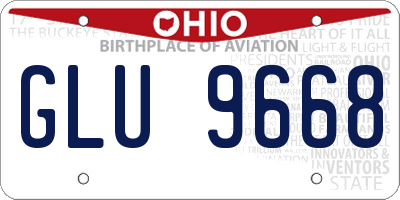 OH license plate GLU9668