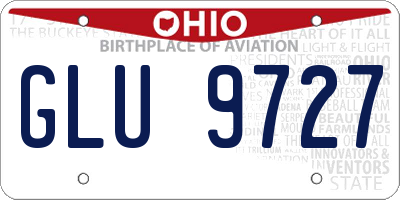 OH license plate GLU9727