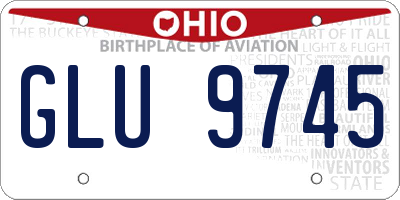 OH license plate GLU9745