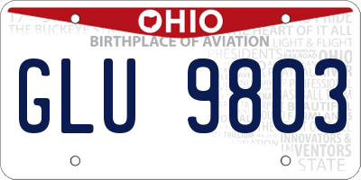 OH license plate GLU9803