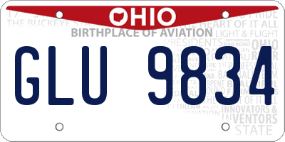 OH license plate GLU9834