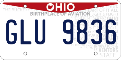 OH license plate GLU9836