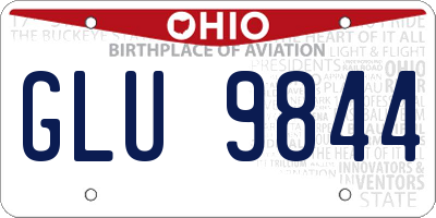 OH license plate GLU9844