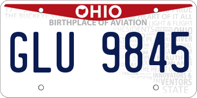 OH license plate GLU9845