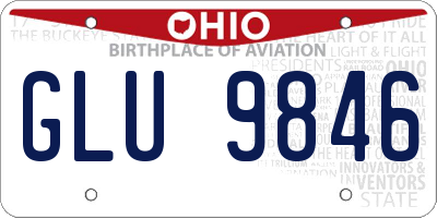 OH license plate GLU9846