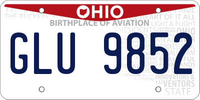 OH license plate GLU9852