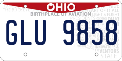OH license plate GLU9858