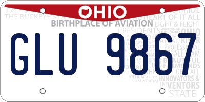 OH license plate GLU9867
