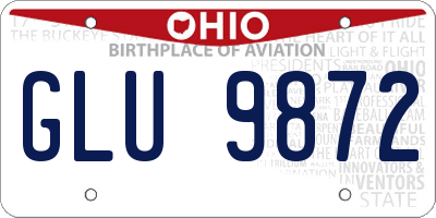 OH license plate GLU9872
