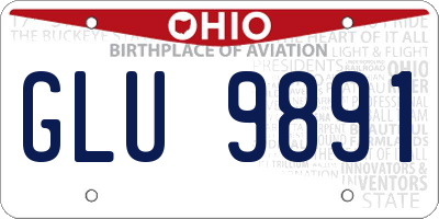 OH license plate GLU9891