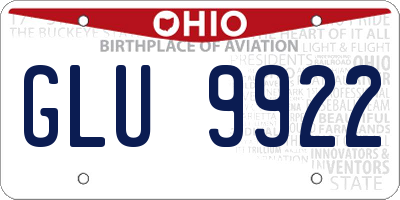 OH license plate GLU9922