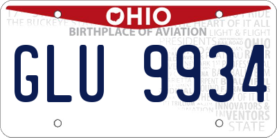 OH license plate GLU9934