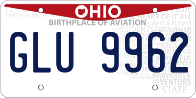 OH license plate GLU9962