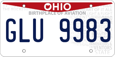 OH license plate GLU9983