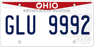 OH license plate GLU9992