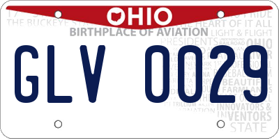 OH license plate GLV0029