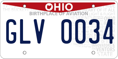 OH license plate GLV0034