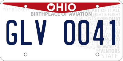 OH license plate GLV0041