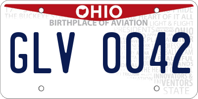 OH license plate GLV0042