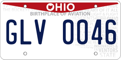 OH license plate GLV0046