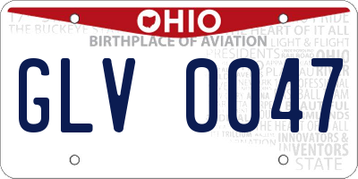 OH license plate GLV0047