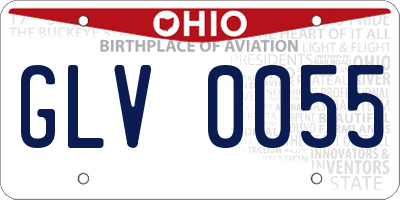 OH license plate GLV0055
