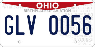 OH license plate GLV0056