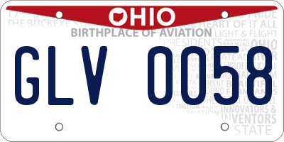 OH license plate GLV0058