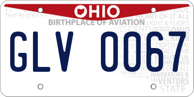 OH license plate GLV0067