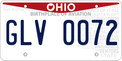 OH license plate GLV0072