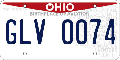 OH license plate GLV0074