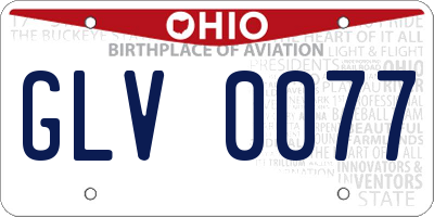 OH license plate GLV0077