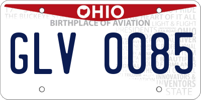 OH license plate GLV0085