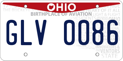 OH license plate GLV0086