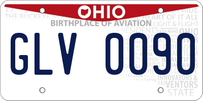 OH license plate GLV0090
