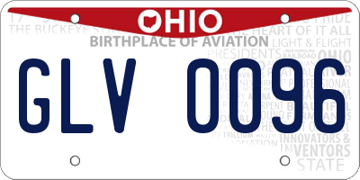 OH license plate GLV0096